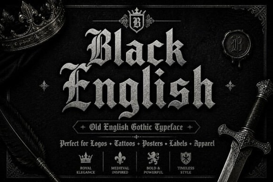 Black English Font